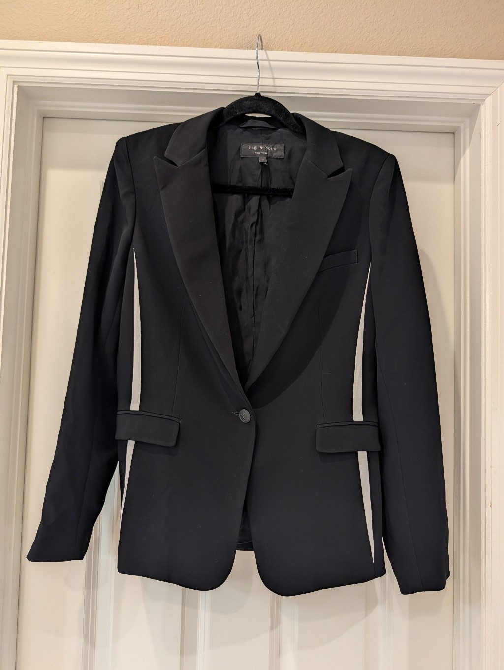 Rag & Bone Black Silk Blazer Size 8